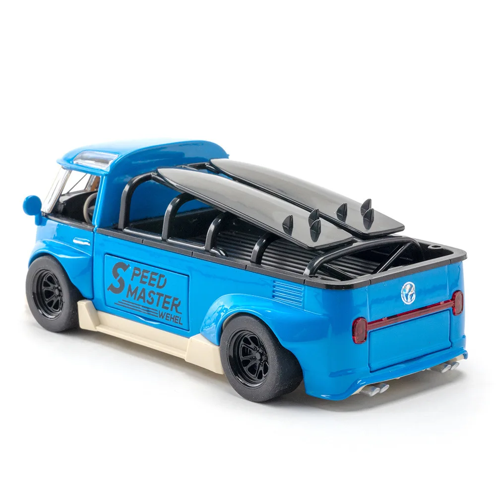 1:32 T1 حافلة محاكاة سبيكة الصوت والضوء نموذج سيارة للأطفال لغز لعبة عالية التفاصيل المقتنيات الديكور هدية