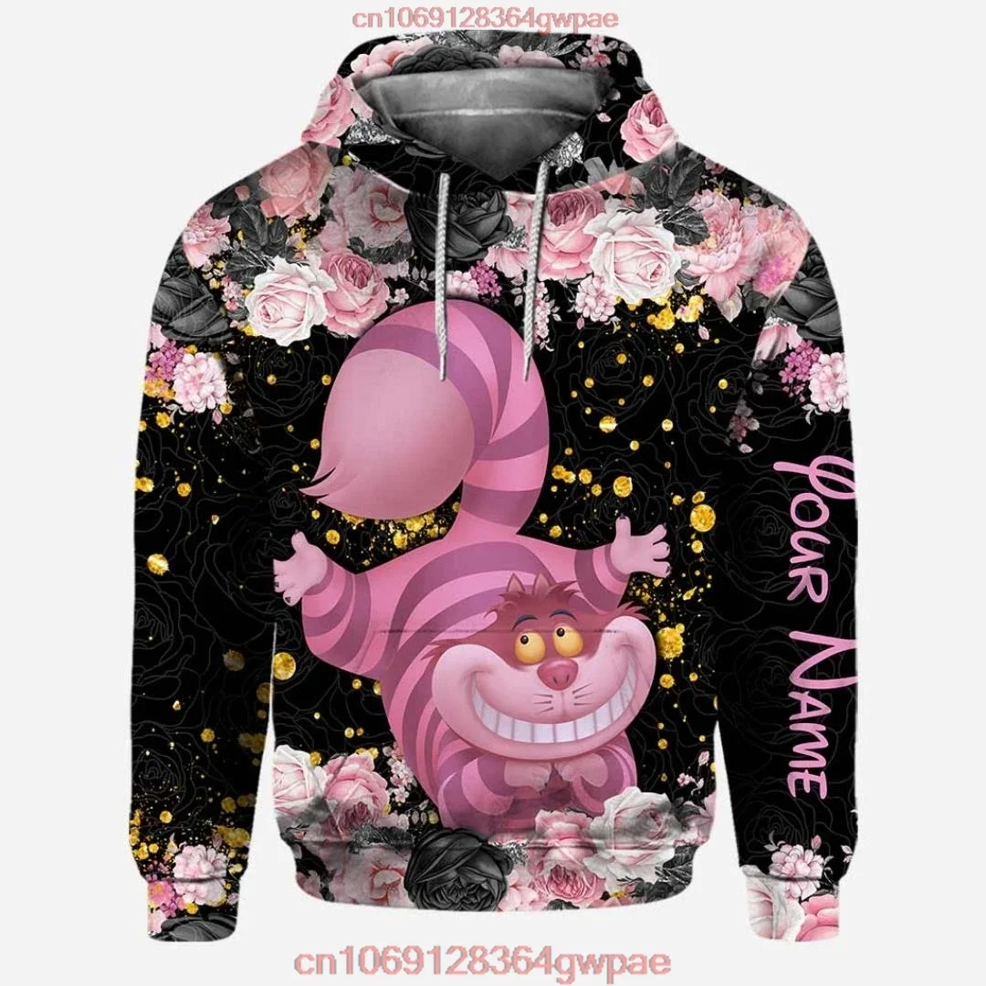 Customize Cheshire Cat 3D Hoodie Women's Hoodie Set Yoga Pants Sweatpants Women's Disney Yoga Hoodie Leggings Fashion Tracksuit