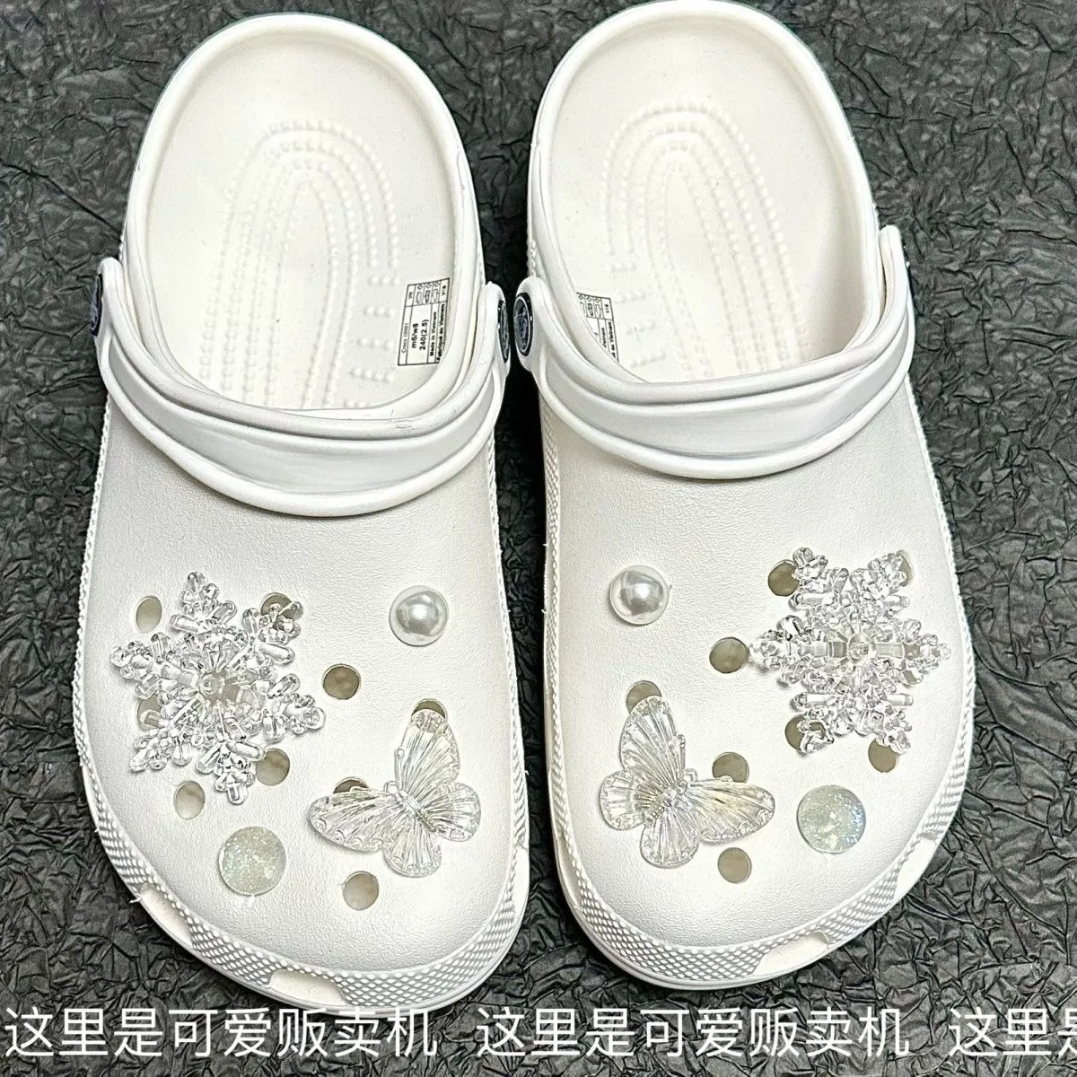 

Transparent Snowflake Butterfly Series Charms for Crocs Beautiful Footwear Decoration DIY Elegant Adornment for Clogs Sandals