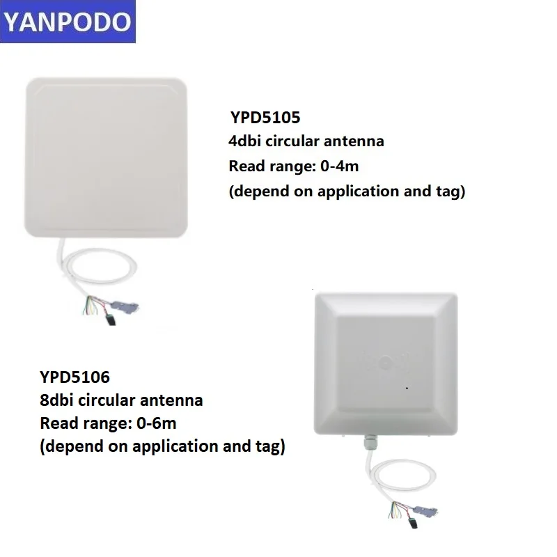 Yanpodo long range 1-8m UHF RFID integrated reader WG26/34 RS232 EPC GEN2 build in 7dbi antenna used for parking access control