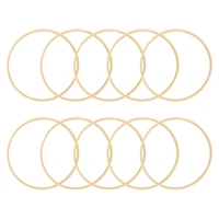 10X Dream Bamboo Rings,Wooden Circle Round Catcher DIY Hoop For Flower Wreath House Garden Plant Decor Basket 26Cm