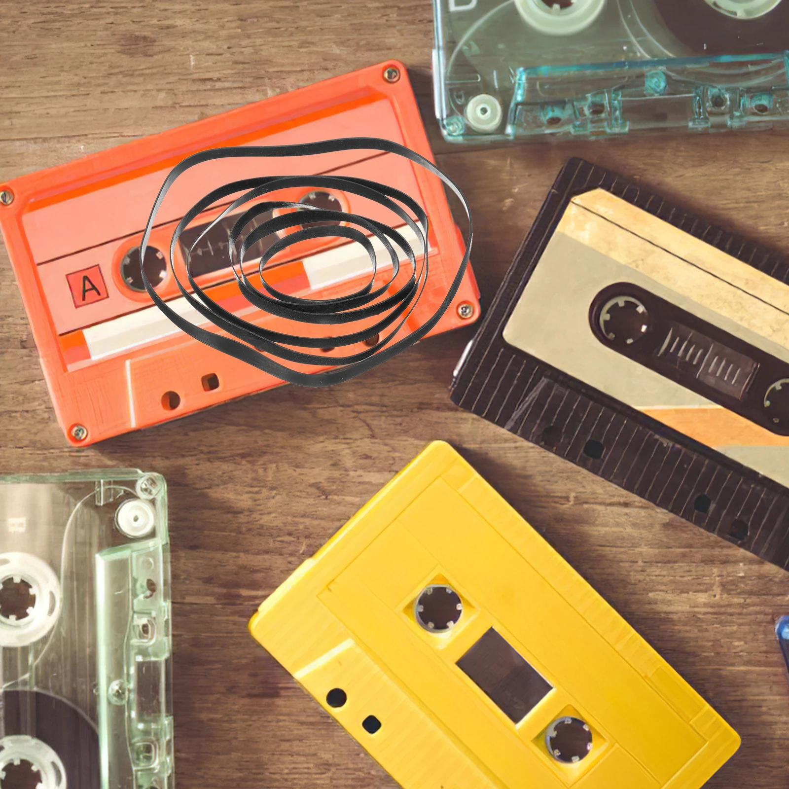 

50pcs Cassette Belts 4Mm Square Flat Rubber Drive Belts For Tape Recorder Player Repair Replacement Use In Dvd Video Machine