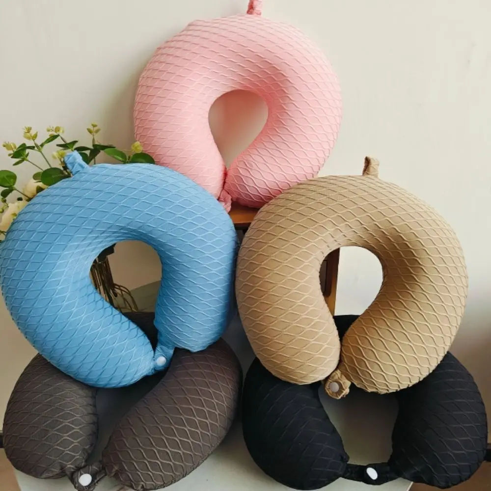 

Fish Scale Pattern Travel U-Shaped Pillow Removable Slow Rebound Napping Headrest Pad Breathable Skin-friendly