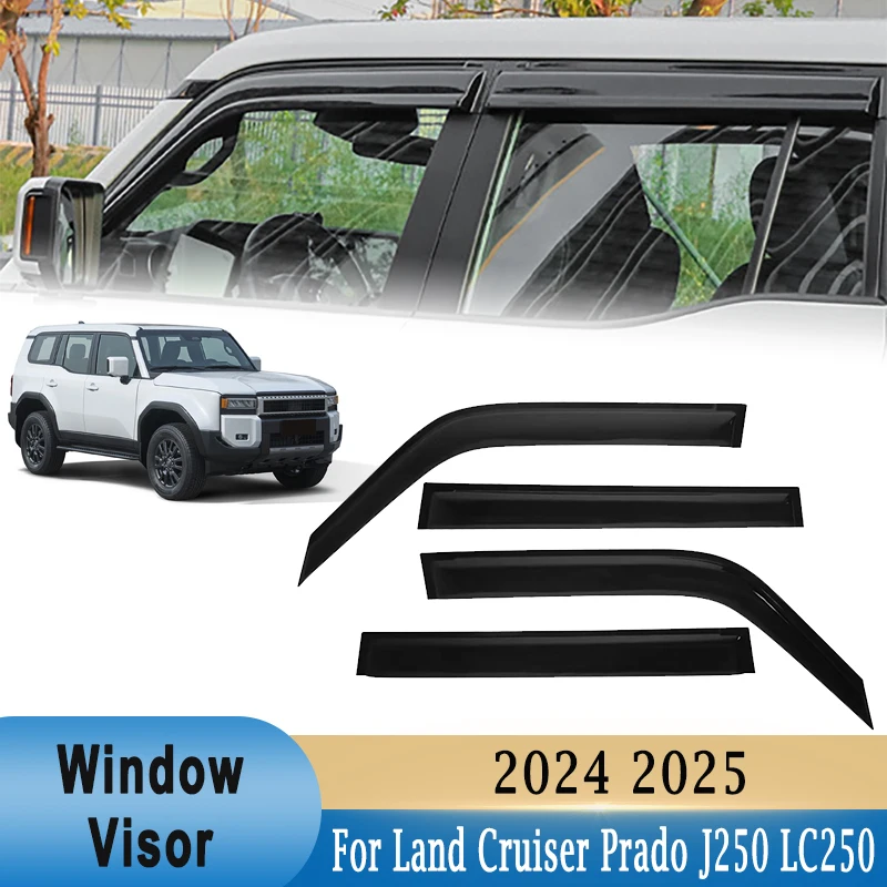 

Window Visor Waterproof Weather Shield Window Deflectors Rain Guards Shelters For Toyota Land Cruiser J250 Prado LC250 2024 2025