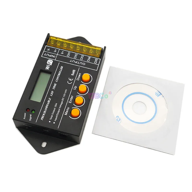 12V 24V 5CH Plastic WiFi RGB time programable LED Controller TC421SJ 5 Channels 20A Common Anode LED Strip Light Dimmer