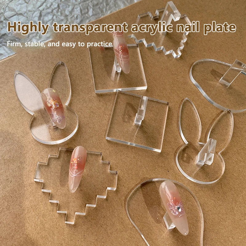 1 stks Transparante Nagel Display Standhouder, Praktijk Training Tips, Acryl Basis Nail Art Display Stand