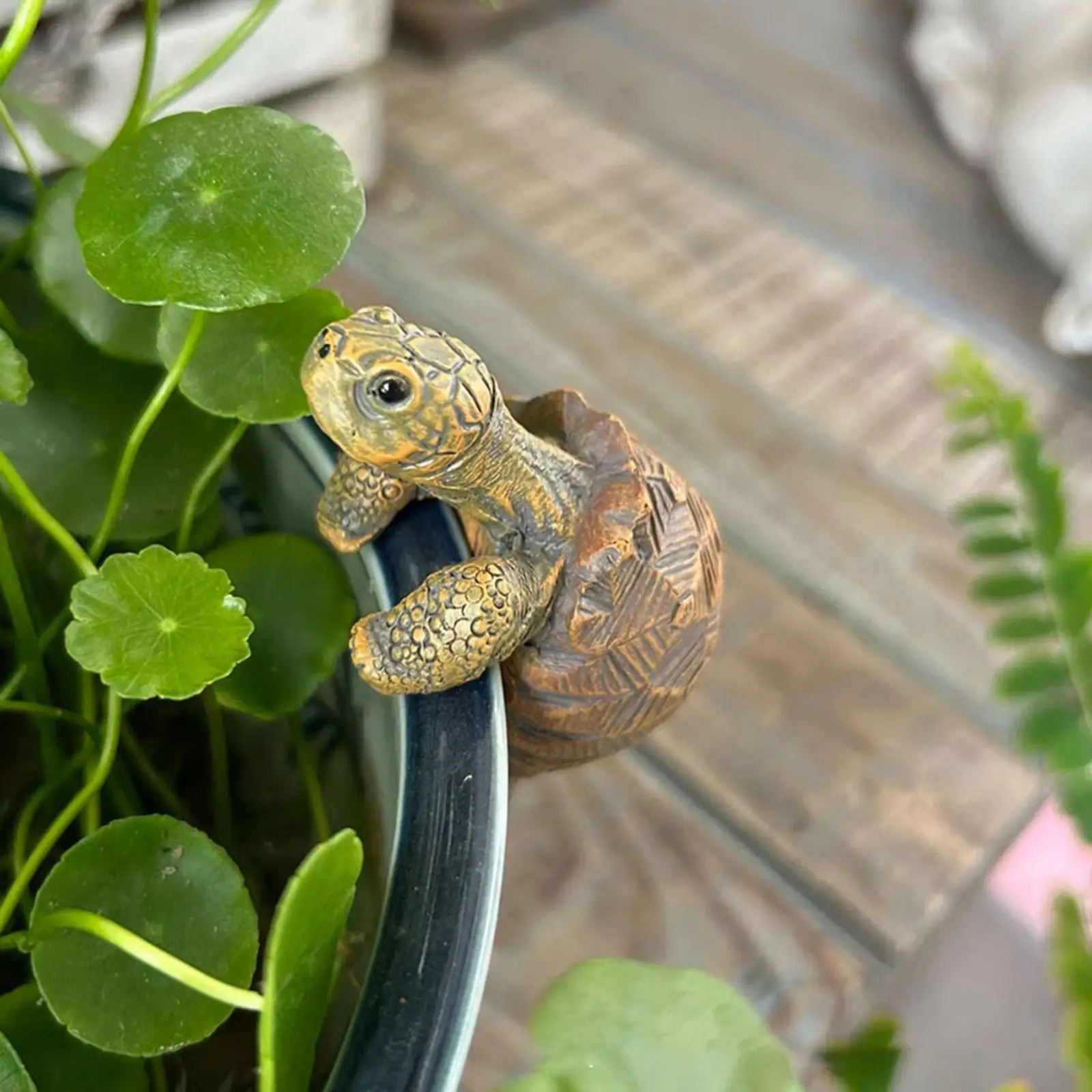 Tortoise Plant Pot Hanger Hanging Turtle Statue Decorative, Flower Pot Hugger, Ornament for Garden Yard Outdoor Fish Tank