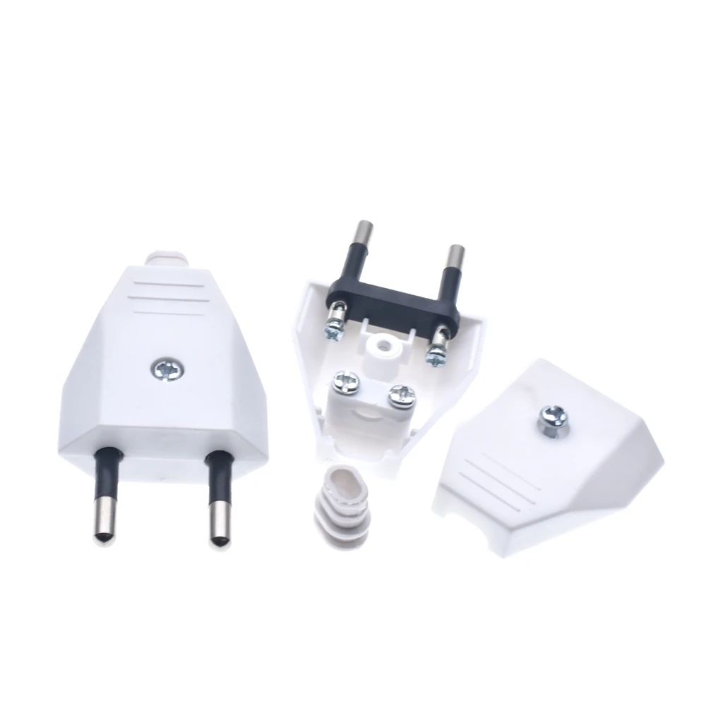 Rewirable（4.0mm) European Plug 250V 2.5A CE 2 Pin Wireless Male Plug For DIY Power Cord