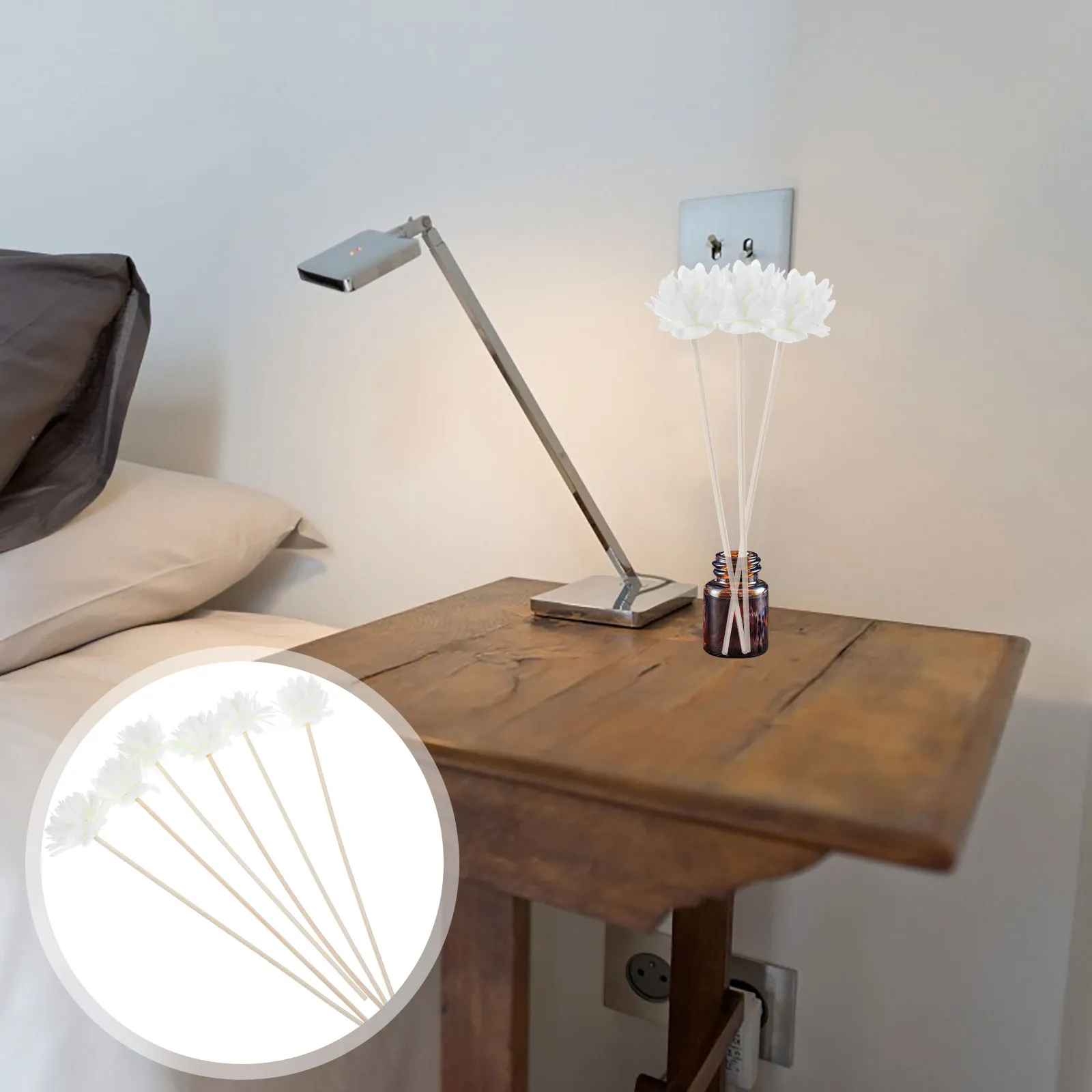 

6Pcs Artificial Chrysanthemum Aroma Diffuser Sticks Decorative Wooden Scent Sticks Replaceable Flowers for Home Aromatherapy