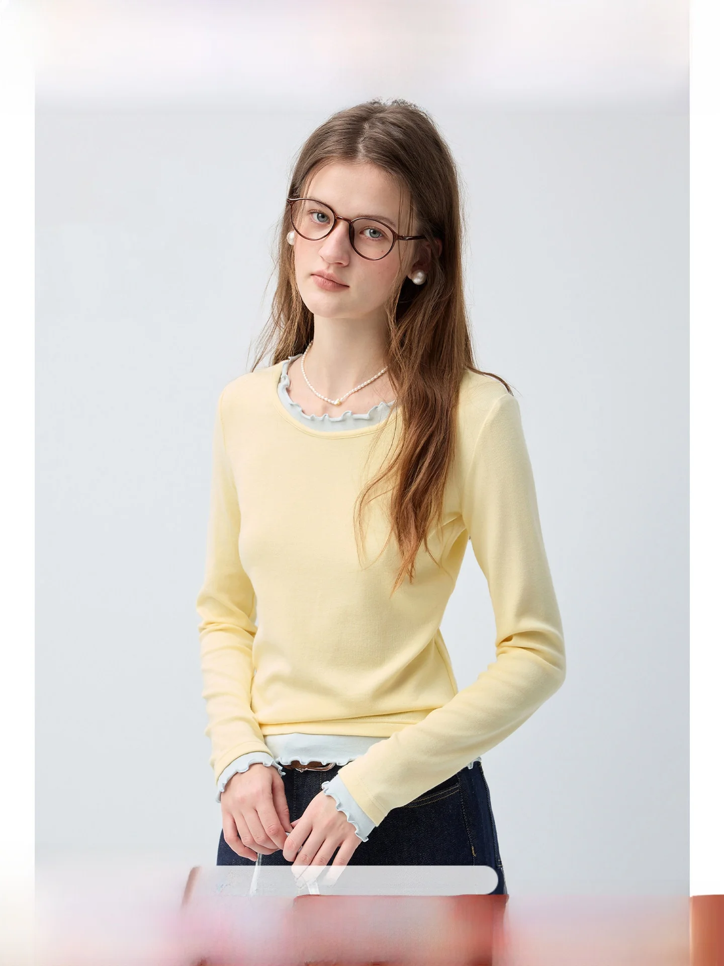 

plus Size Women's Knitwear Slim Fit Long Sve Inner Wear Gentle Sle oulder Width Regular Spring New Arrival for Plump MM