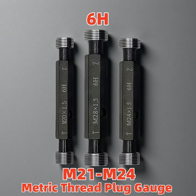 

1PCS M21-M24 Thread Plug Gauge High Accuracy Double-End GO/NO GO Gage Hand Tool Metric Gage 6H Precision Internal Screw Gage