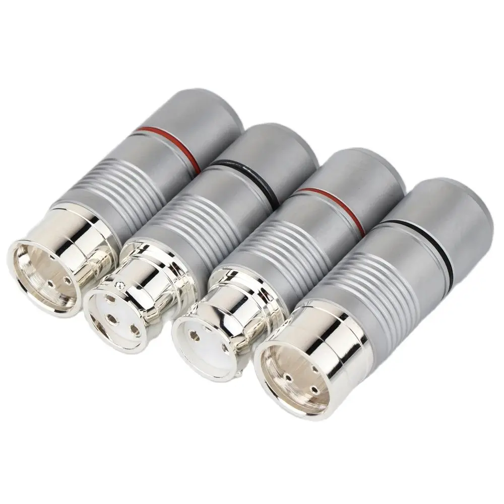 4pcs Voodoo xlr Hi-End Silver plated Tellurium Copper Male female XLR Connector audio XLR balance plug connector for hifi plug