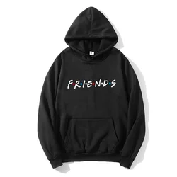 Hoodie Women Sweatshirts Casual Aesthetic Standing Hoodies Autumn Unisex Friend Letter Print Golden Pullovers Korea Streetwear