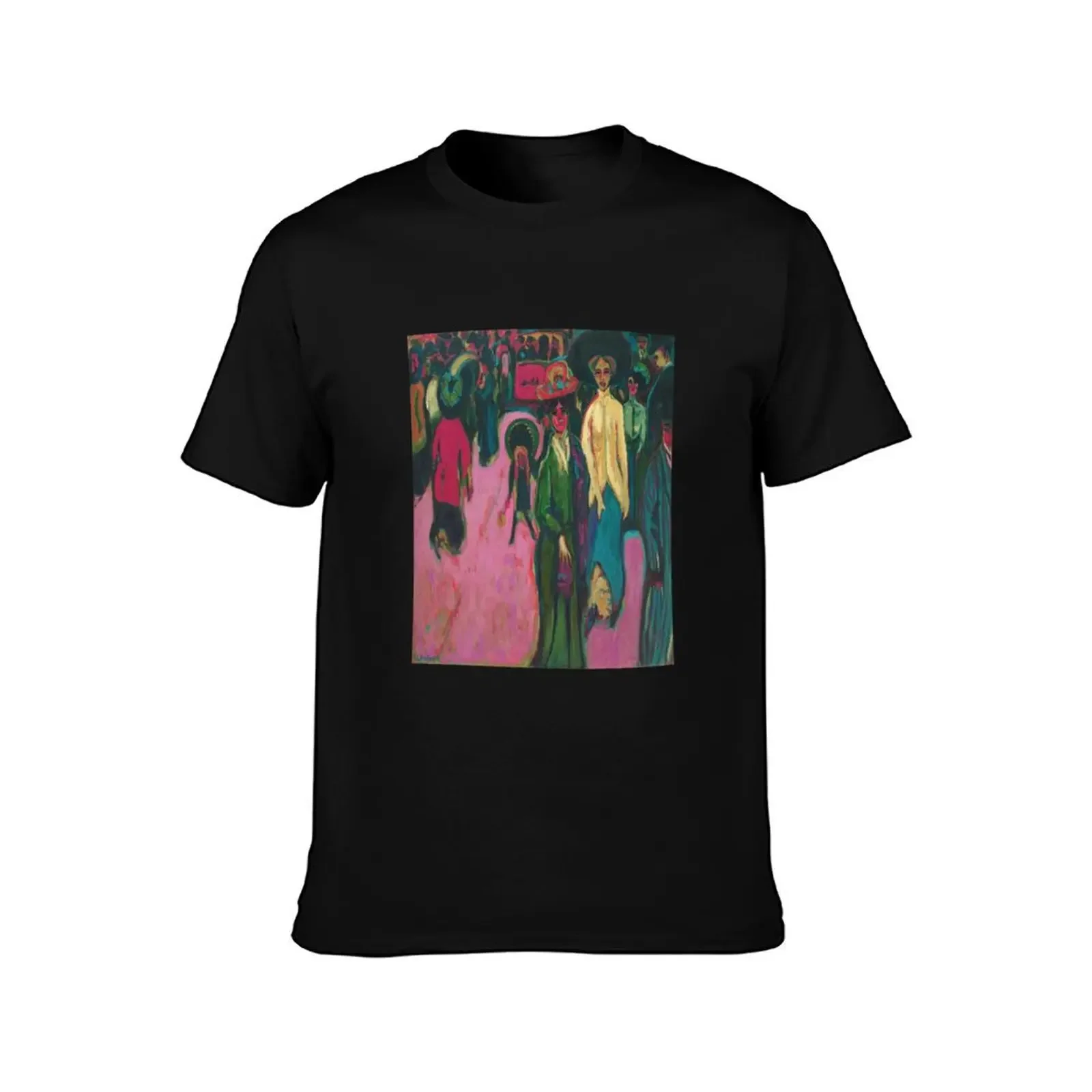 Ernst Ludwig Kirchner Street Dresden 1908 T-Shirt korean fashion hippie clothes plus size tops man clothes Short sleeve tee men