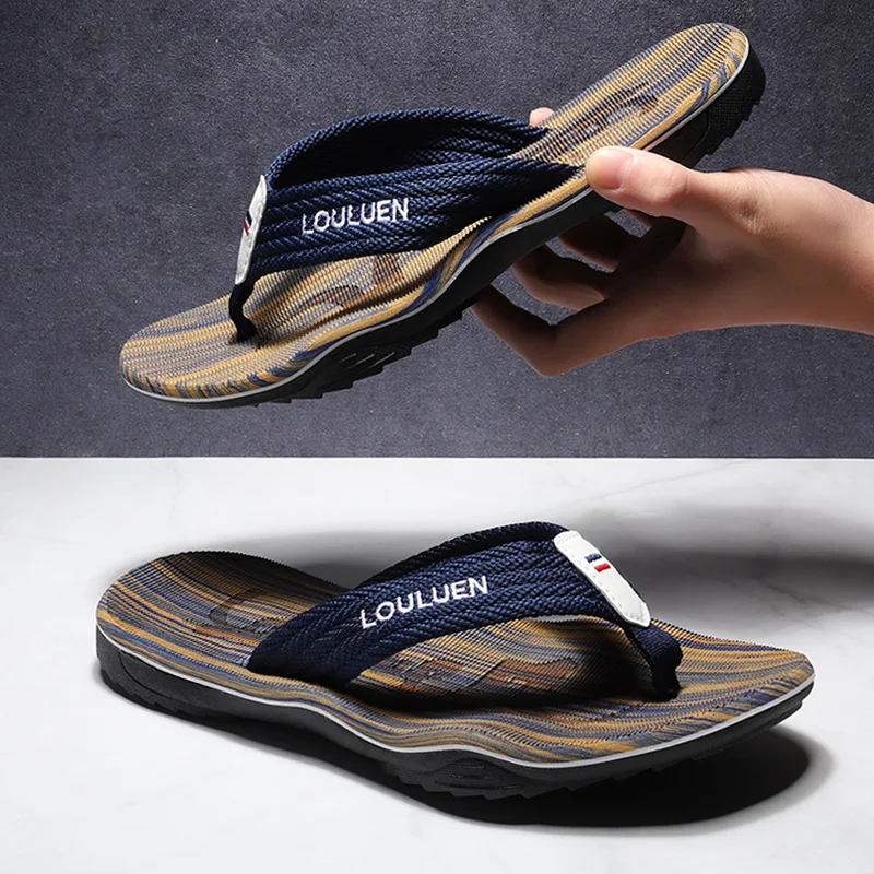 High Quality Brand New Fashion Men Flip Flops Summer Beach Flip Flops Men Casual Breathable Beach Men Slippers Thicken Outdoor