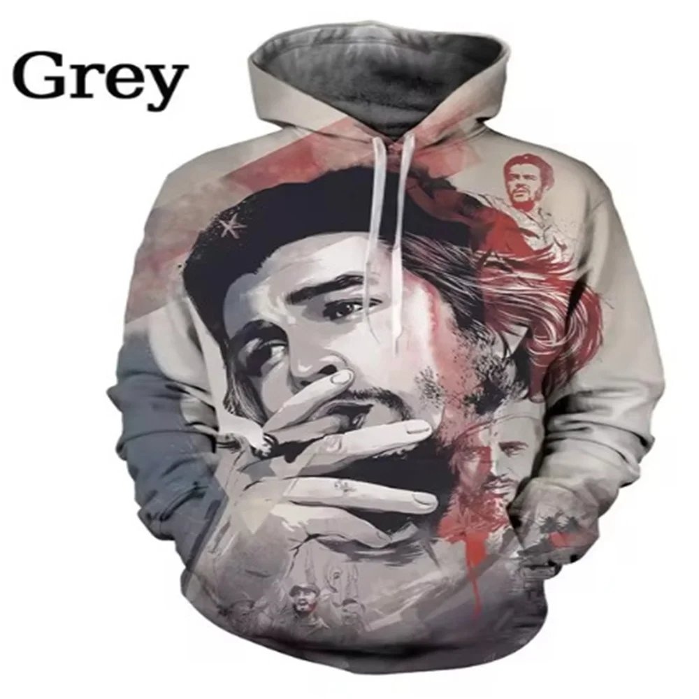 Che Guevara Hero Men's Spring and Autumn Retro Sweatshirt 3D Printing Men's and Women's Hoodies Personality Casual Long Sleeve H