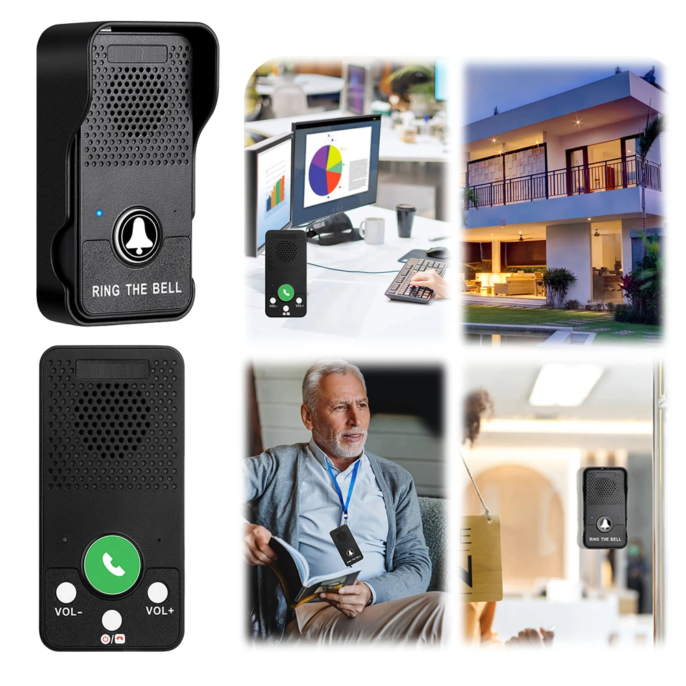 

Портативный беспроводной дверной звонок на 1000 мАч, перезаряжаемая батарея, система внутренней связи, водонепроницаемый, регулируемая громкость, 4 звонка, дверной звонок без помощи рук