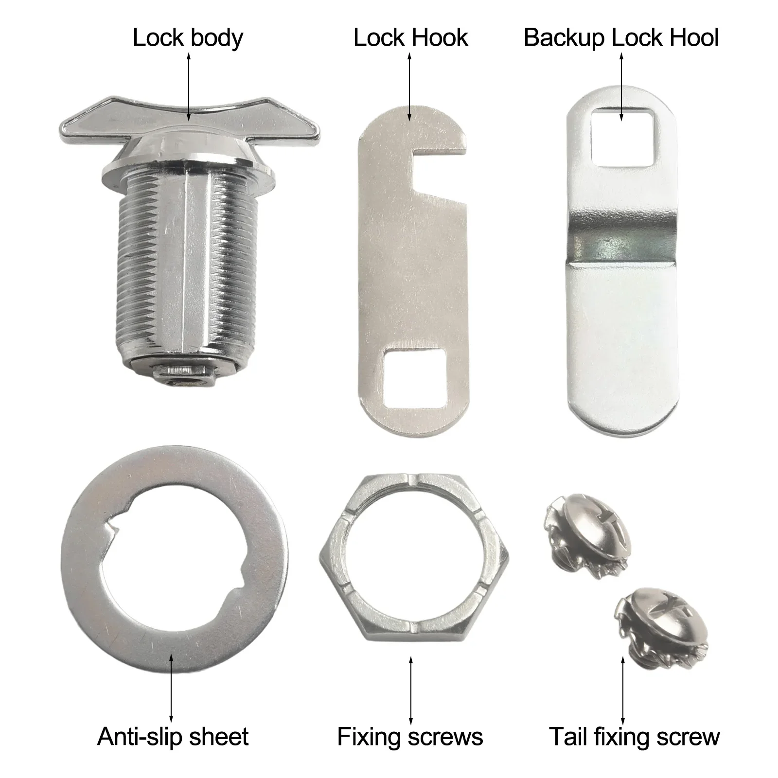 Baggage Compartment Latch RV Compartment Door Cam Chrome Plated Easy To Install Practical Use Round Face Secure