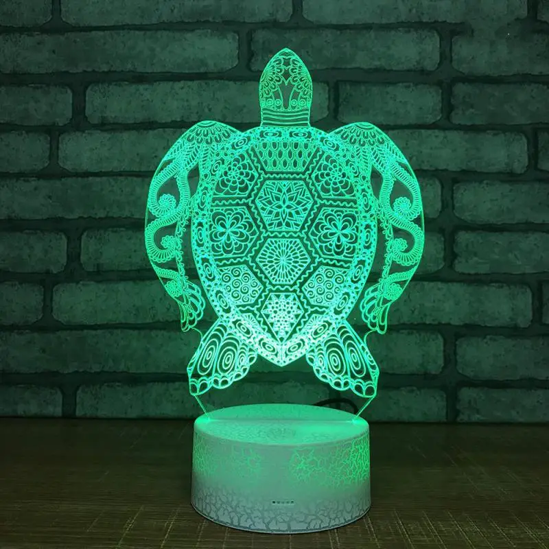 Turtle 3d Night Light Creative Electronic Gift 3d Lights Manufacturers Wholesale Colorful Led 3d Kids Lamp