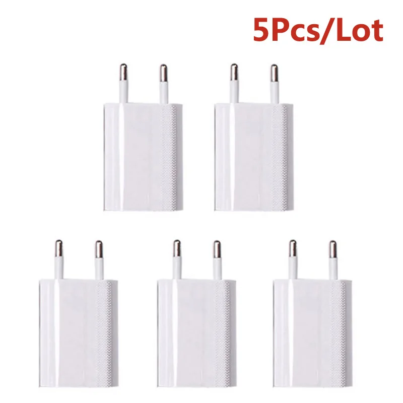 

5Pcs/lot USB EU Cable Charger For iPhone 13 12 11 XS Max XR X 8 7 6 6S Plus 5 5S SE 2020 For iPad iPod Eu Charging Plug