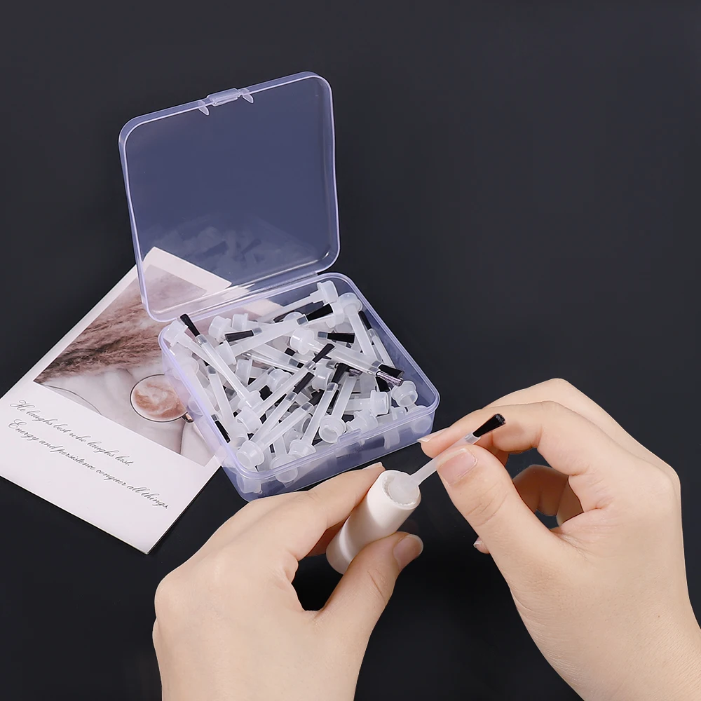 50Pcs/box Nail Brush Polish Brushes Replacementliquid Artdipping Applicator Dip Disposable Acrylic Powder Heads Manicure Set