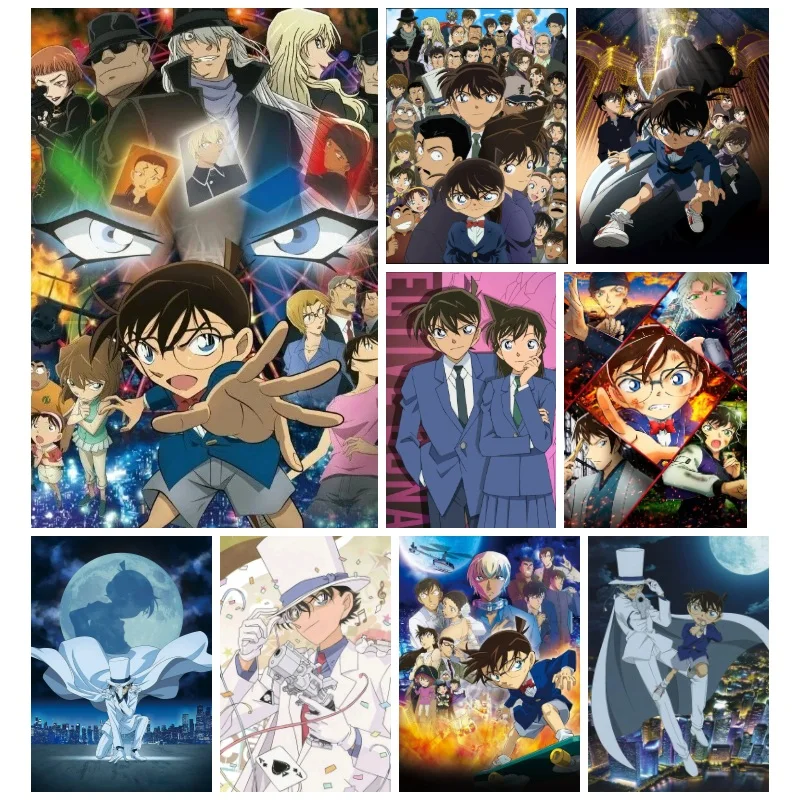 Detective Conan Anime 5D Full Round Drill Diamond Painting Black Organization Mosaic Embroidery Art Home Wall Decor DIY Craft