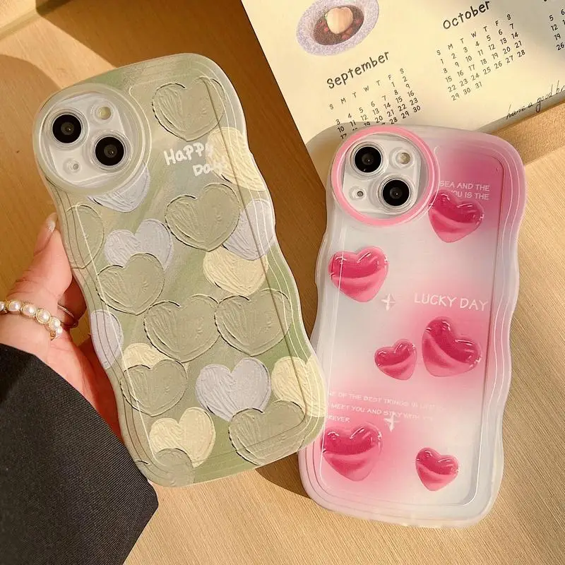 Love Heart Wave Edge Soft Clear TPU Phone Case for Infinix Hot 20i 20 5G 20S 10 11 12 9 Play Pro 10S 11 11S NFC 12 12i Cover