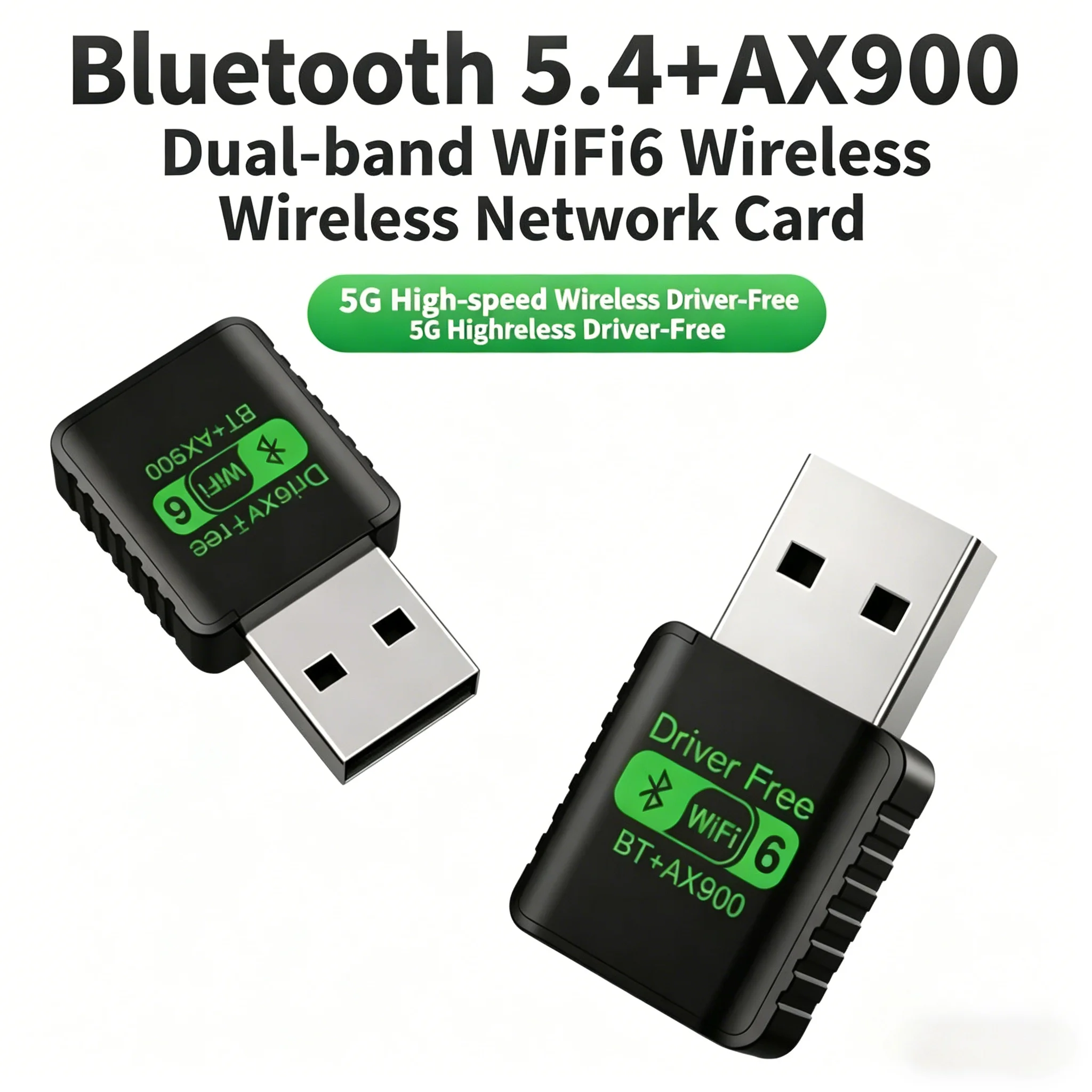 

1pcs 2-in-1 WiFi 6 AX900M USB Adapter with Bluetooth 5.4, Dual Band 2.4G+5GHz Wireless Network Card for Desktop Laptop