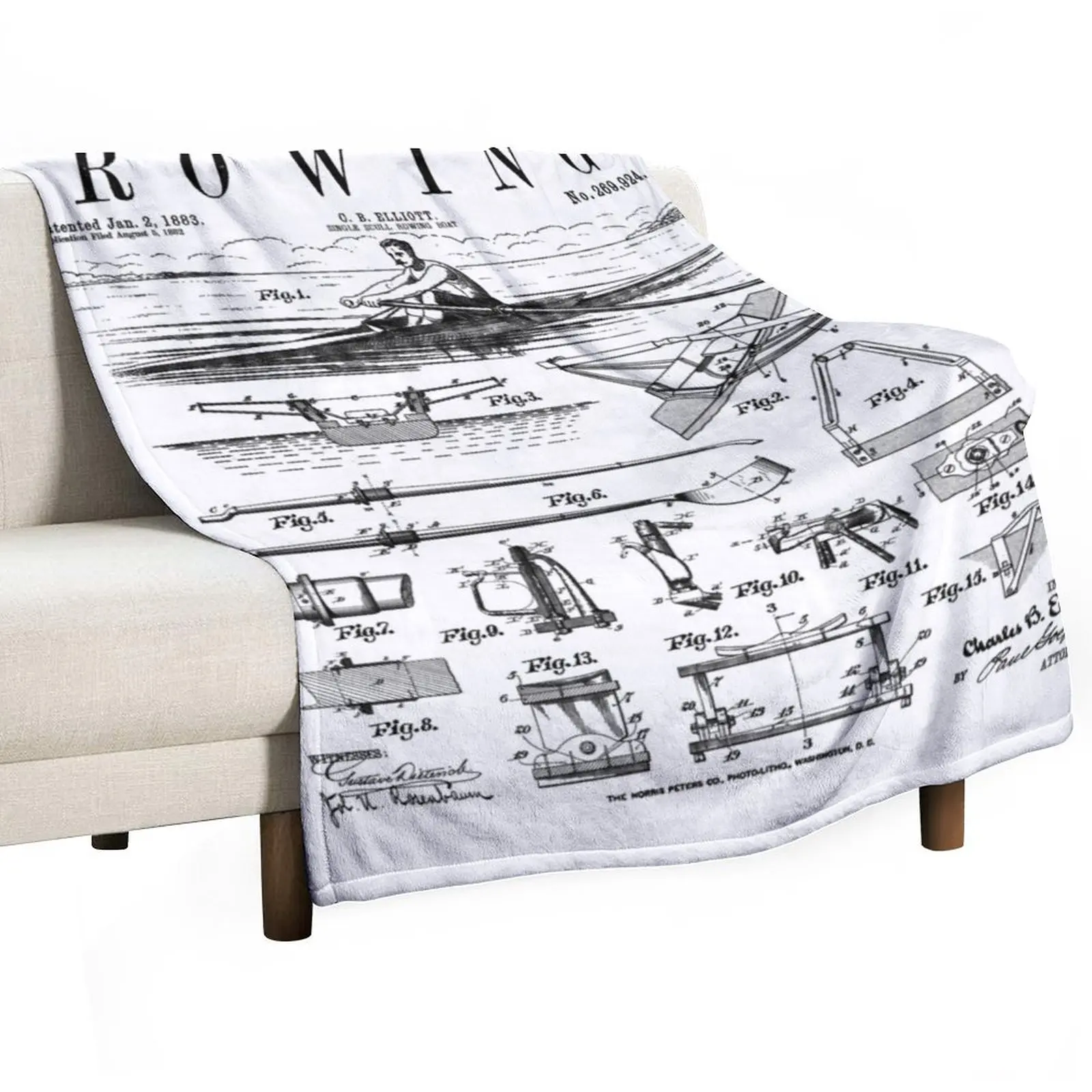 التجديف الرياضة التجديف سكولينج واحد الجمجمة قارب خمر براءات رمي بطانية فاخرة رشاقته الفاخرة الزخارف البطانيات المخصصة #1