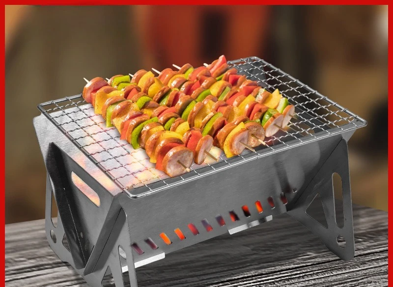 Outdoor Camping Portable Barbecue Grill Wholesale, Outdoor Picnic Camping Supplies, Folding Barbecue