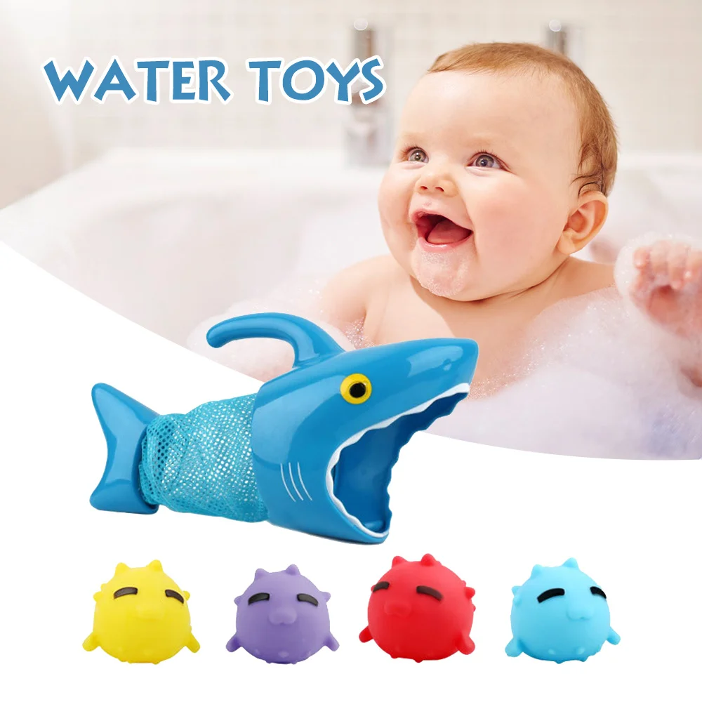 

Baby Bath Toys Cute Shark Water Toy Set Swimming Pool Water Game Silicone Material Great Gifts for Children Fun Beach Toys