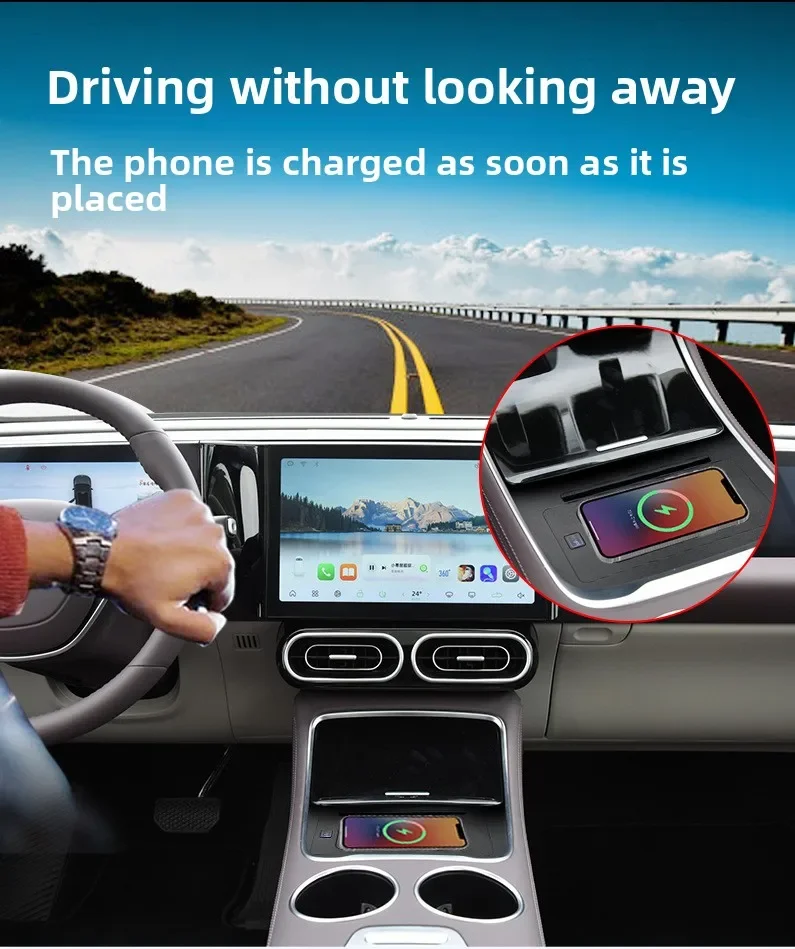 Car Wireless Charger For Leapmotor C11 2023 2024 15W Fast Charging Center Console Mobile Phone Charger Modification Accessories detail image 10