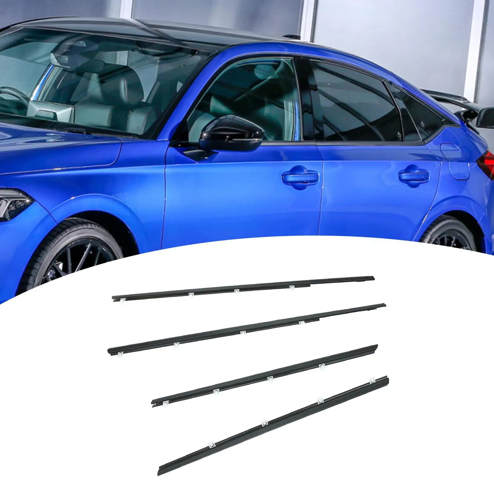 4 Pieces Weatherstrip Window Seal 72910TR0A01 for Civic 2014 2015