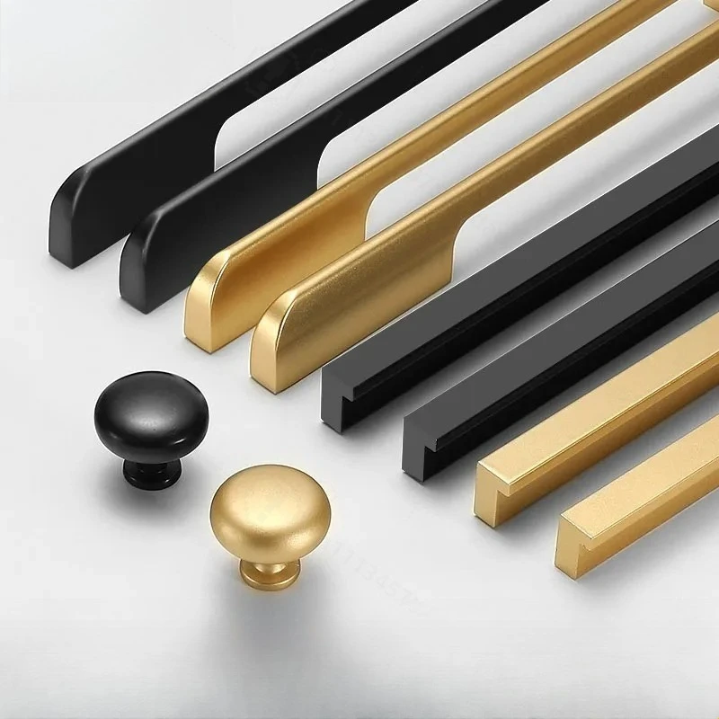 Modern Simple Gold Light Luxury Wardrobe Door Handle Nordic Cabinet Drawer Lengthened Thickened Pull Knob Hardware