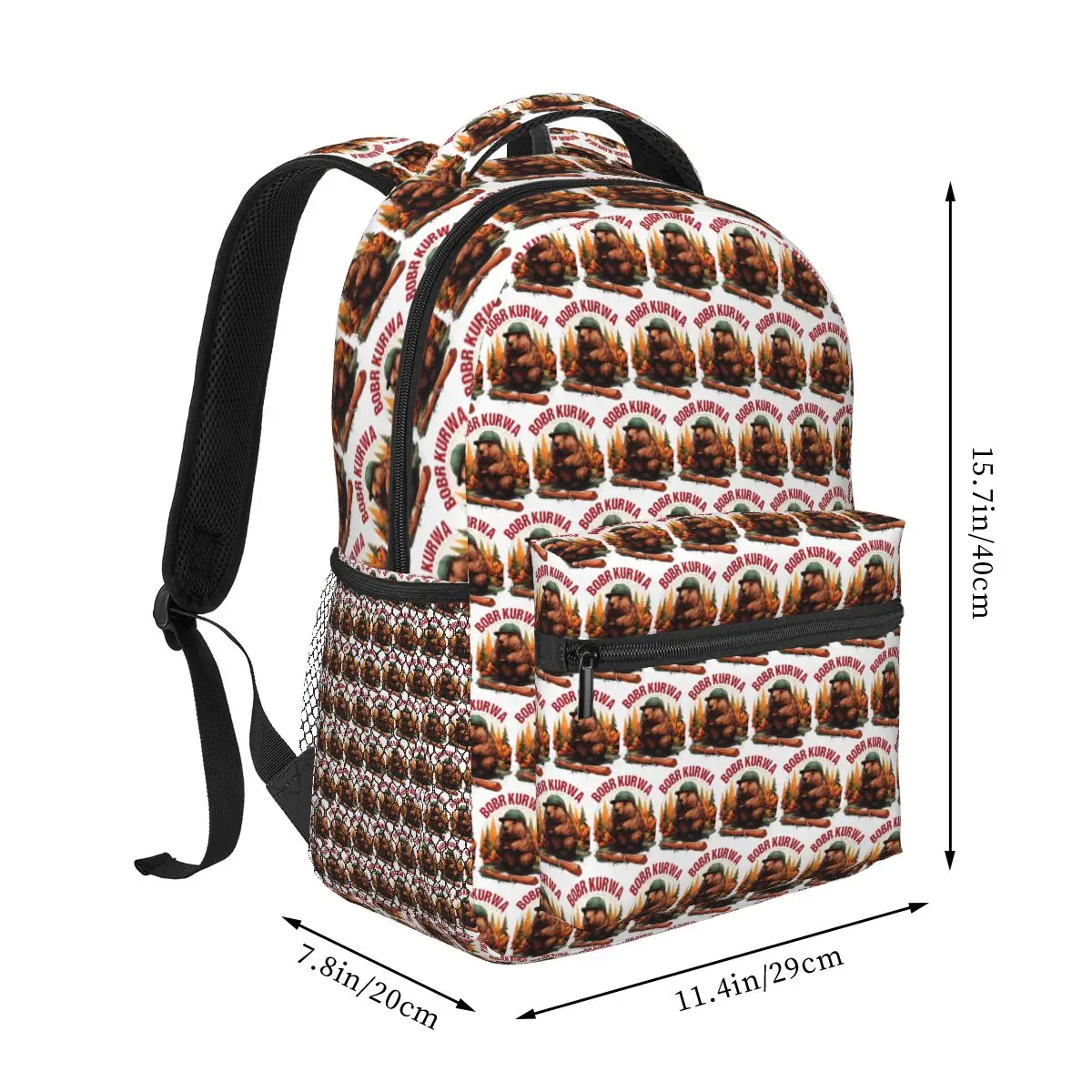 Bobr Kurwa Bober Beaver Backpack Student Boys Girls BookBag Kids School Bag Computer Shoulder Bags for Men Women