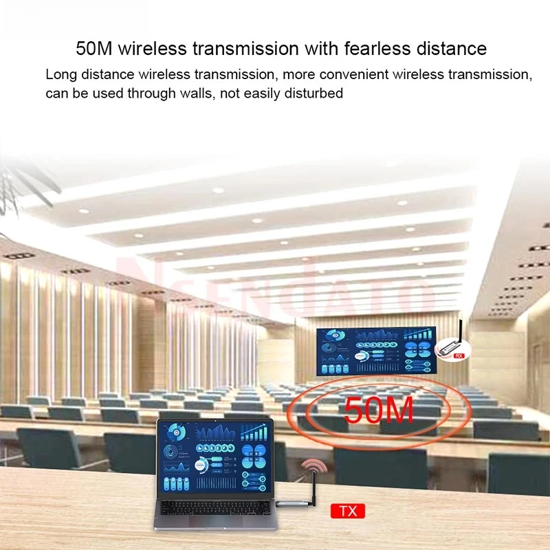 50m 100m 150M Wireless HDMI Video Audio Transmitter and Receiver Extender Display Screen Share Adapter for Laptop TV Projector