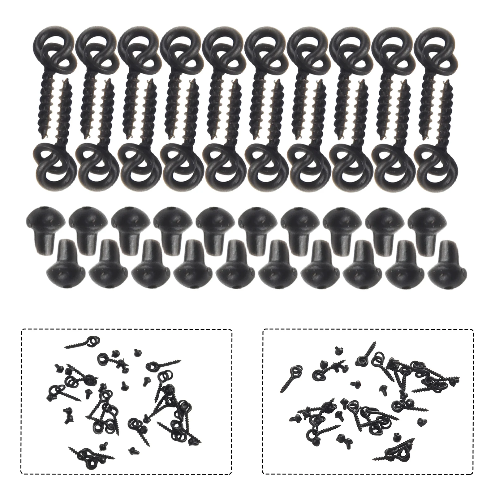 Useful Carp Fishing Accessories 40Pcs Accessories Fitting Pro Stops Beads Buffer Hook block Nice Parts Rig Stop