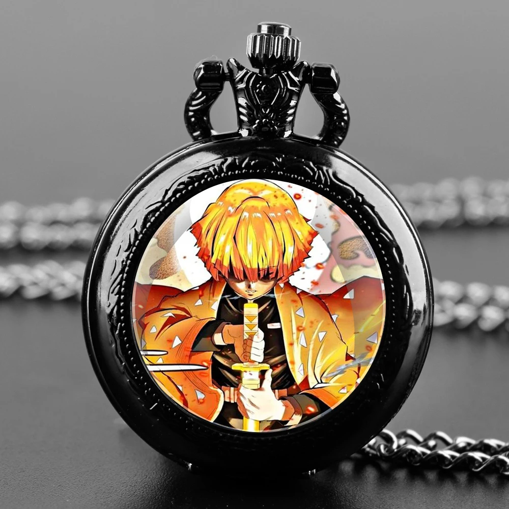 Agatsuma Zenitsu Design Glazen Koepel Quartz Zakhorloge Met Duurzame Ketting Arabische Cijfers Wijzerplaat Voor Mannen En Vrouwen Creatieve Geschenken