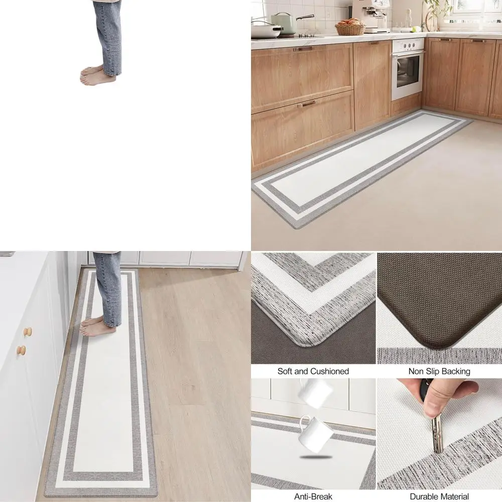 

Кухонный коврик против усталости, нескользящий, водонепроницаемый, эргономичный комфортный коврик для кухни, дома, офиса, раковины, стирки, 17,3x70,8 белый