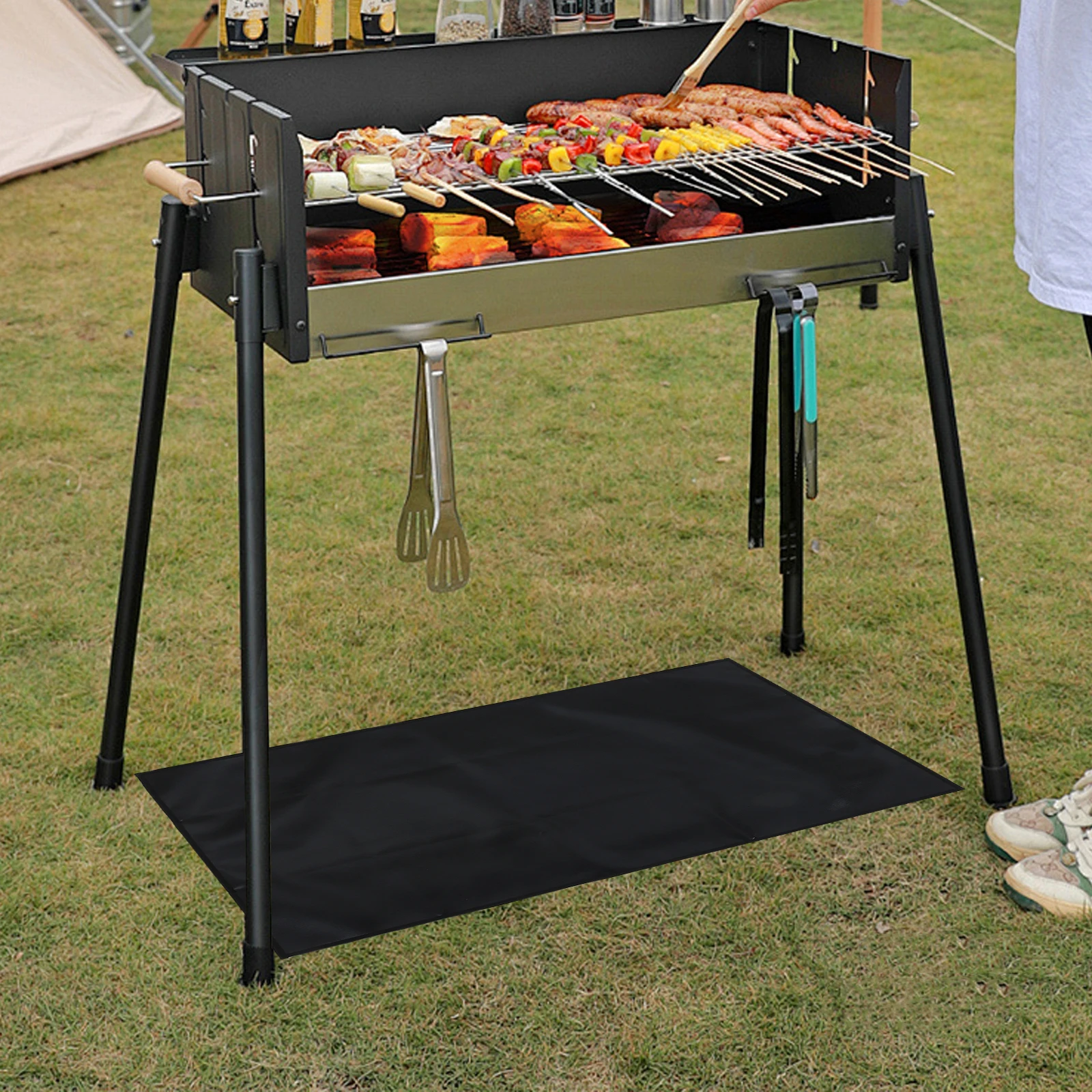 

48x30 inch heat proof fire resistance blanket for grill mat camping portable BBQ accessory insulation