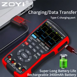 ZOYI ZT-703S 3-in-1 Oscilloscope Multimeter with 3.5 Inch IPS Display,25000 Counts, Dual Channel 50MHZ Bandwidth,280MSa/s High