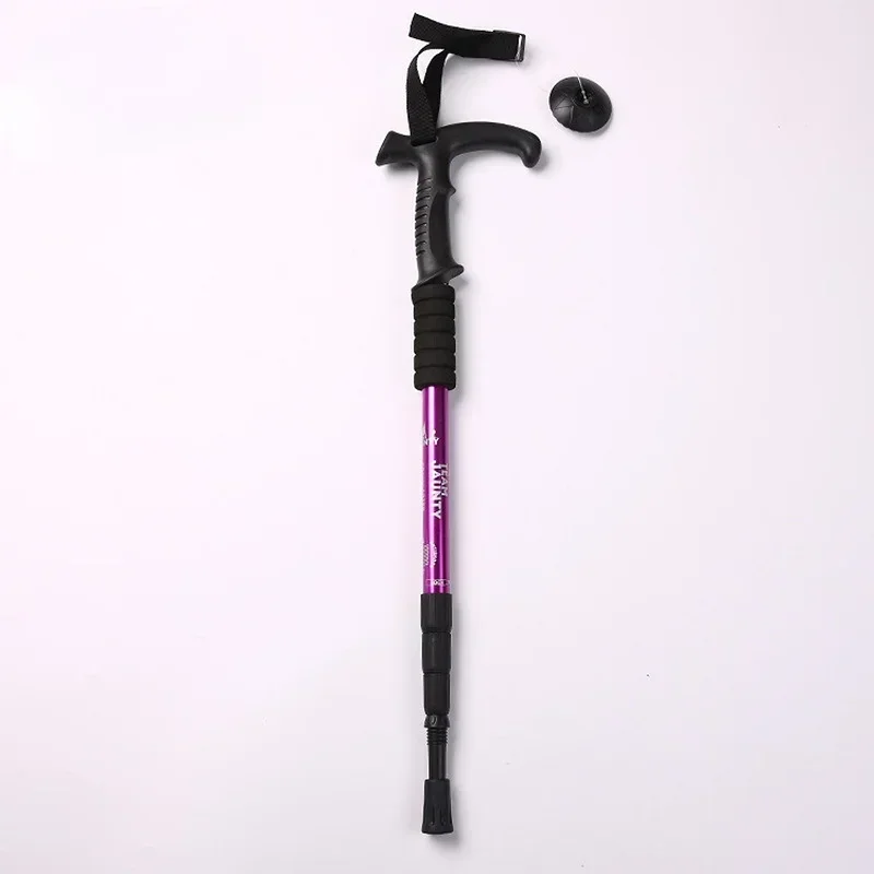 Cane Outdoor Elderly Metal Telescopic Baton Multi-functional Folding Cane Aluminum Alloy Crutches Trekking Pole Arctic