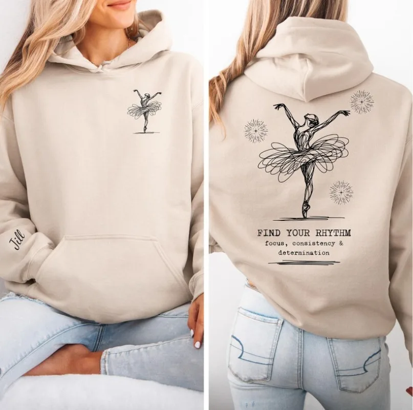 Custom Ballet Hoodie, Personalized Dance Gift for Dancers, Dance Mom Sweatshirt,birthday Gift Autumn and Winter Thermal Hoodie