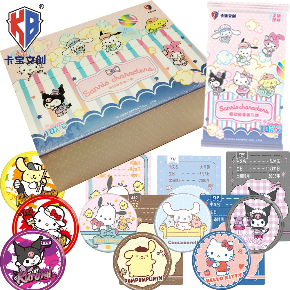 

New Kabao Genuine Sanrio Collection Cards Badges Lively Cute Sweet Cartoon Star Anime Healing Creative Peripherals Kid Toy Gift