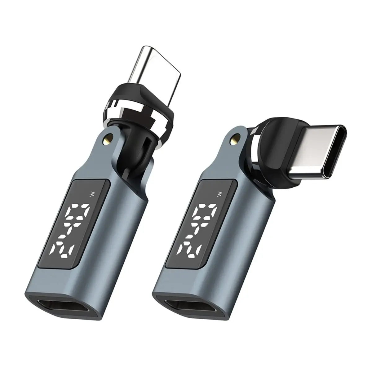 [2026 Trend]2PCS USB C to C Adapter 240W Fast Charging Converter 480Mbps Data Transfer 540° Rotation Digital Display Connector