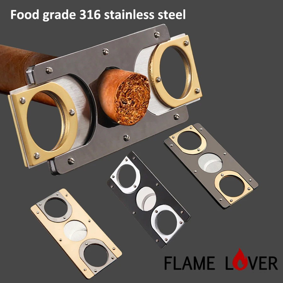 

Flame Lover Cuba Cigar Cutter Guillotine Puncher Scissors Knife Stainless Steel Sharp Blades For Men Gift Smoking Accessories