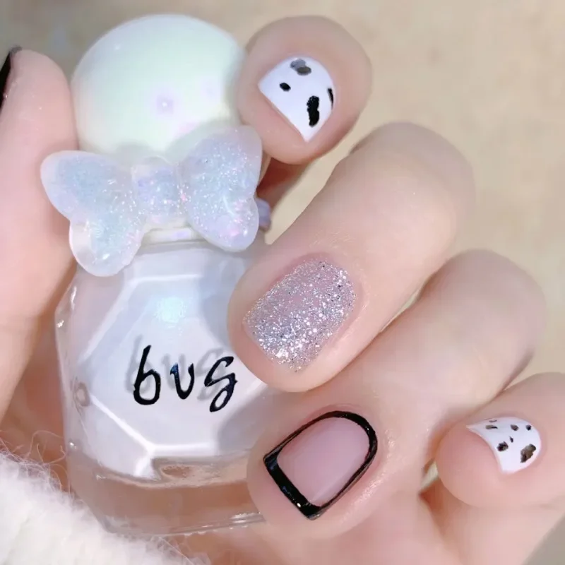 10ml Glitter Sequins Nail Polish Water-based No Baking Quick Drying Tearable Varnishes Non-toxic Nail Polish Art