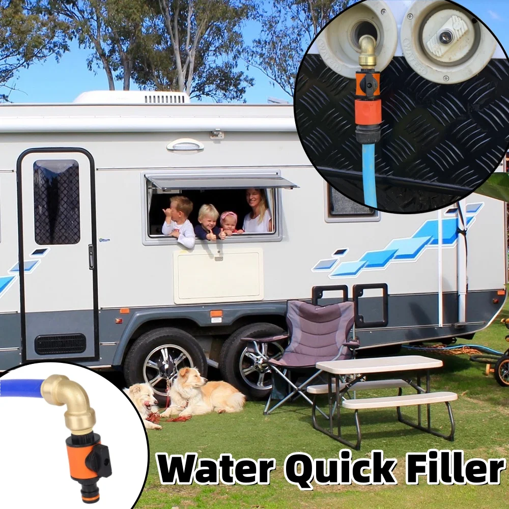

Water Tank Quick Filler With On/Off Flow Control For 12mm 1/2" Quick Connect Caravan Motorhome Water Inlet Quick-Connect Fitting