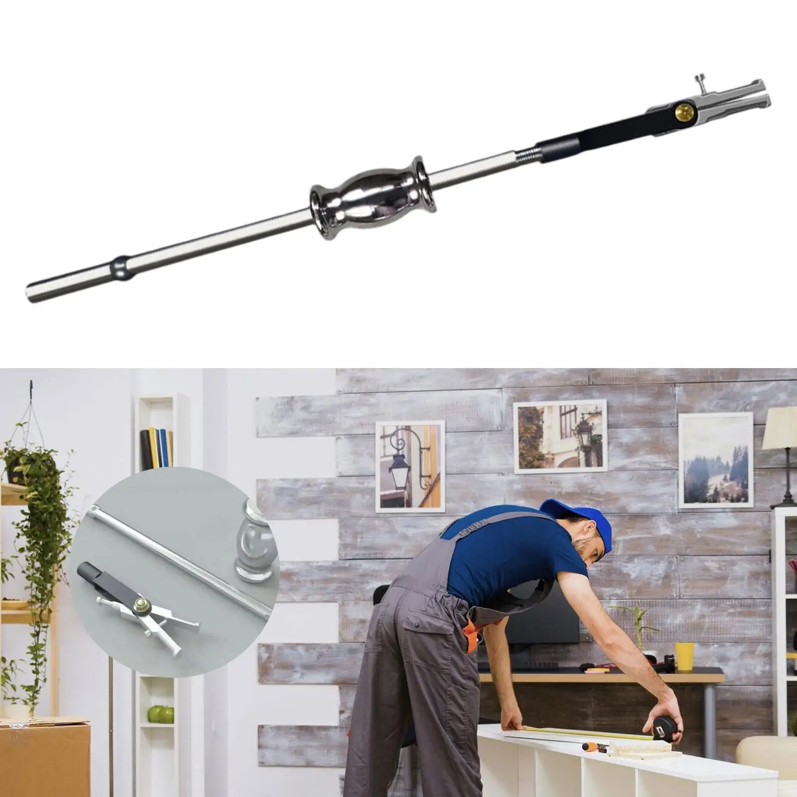 

2-кулачковый съемник скользящего молотка Прочный Удобный мастерский Экономия труда Простой в эксплуатации аксессуар для ремонта транспортных средств Эффективная длинная ручка