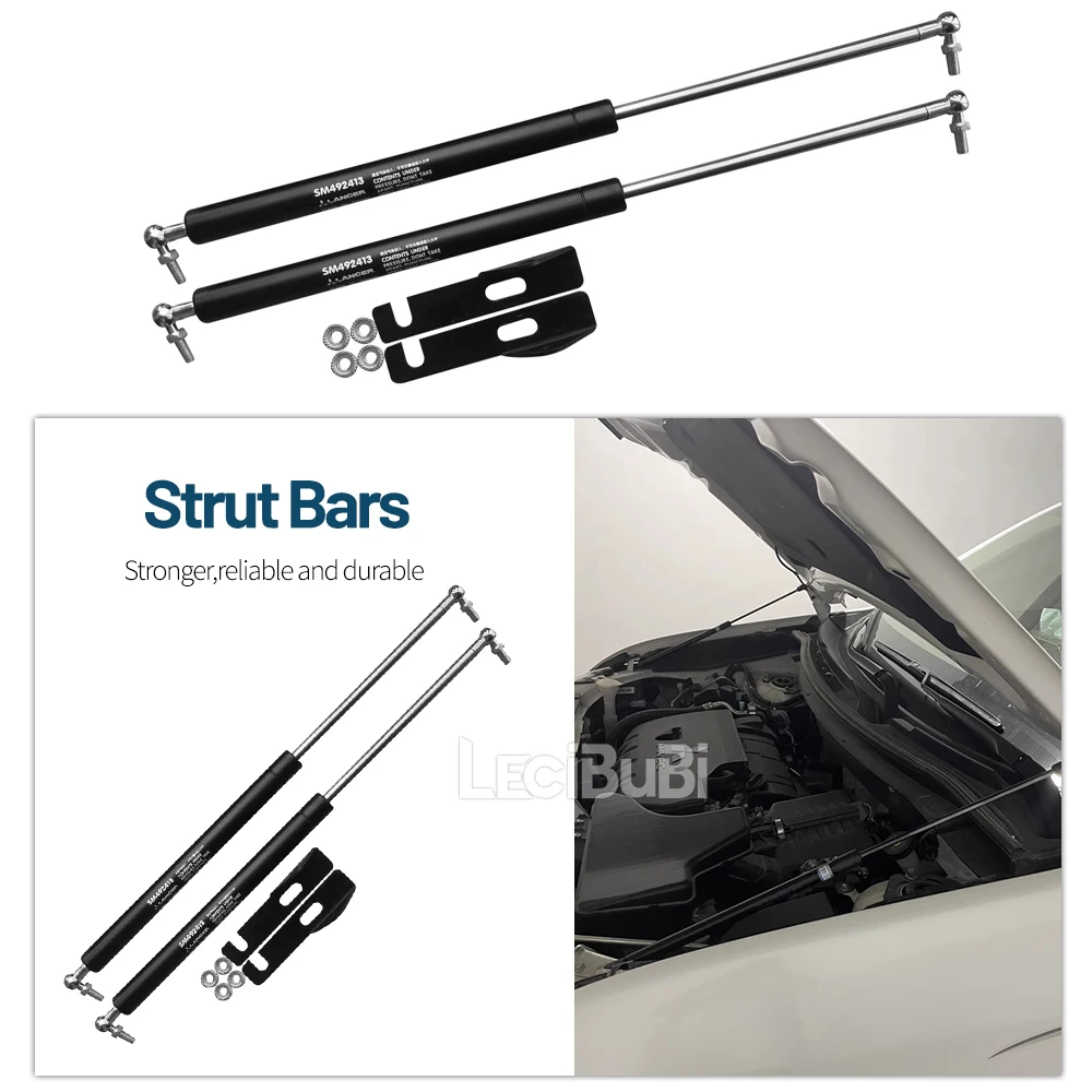 For Mitsubishi Lancer EX 2010-2014 2pcs Front Bonnet Hood Strut Lift Support Bars Gas Spring Dampers Engine Cover Rod  2012 2013